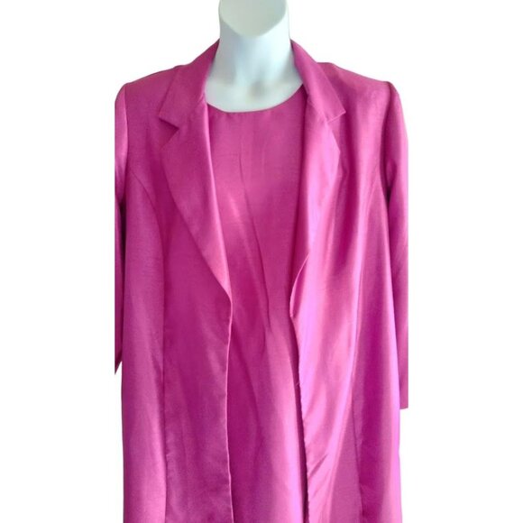 Blair Elegant 2-Piece Pink Open Front Jacket & Dress Suit Set Plus Size 22W - Picture 3 of 10